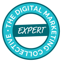 teal digital marketing expert badge